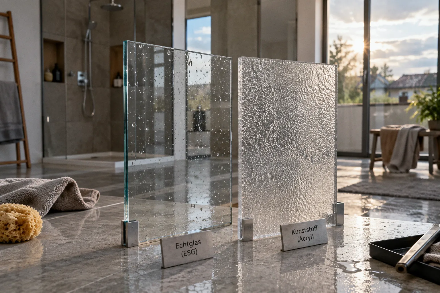 Duschabtrennung: Glas oder Kunststoff im direkten Vergleich